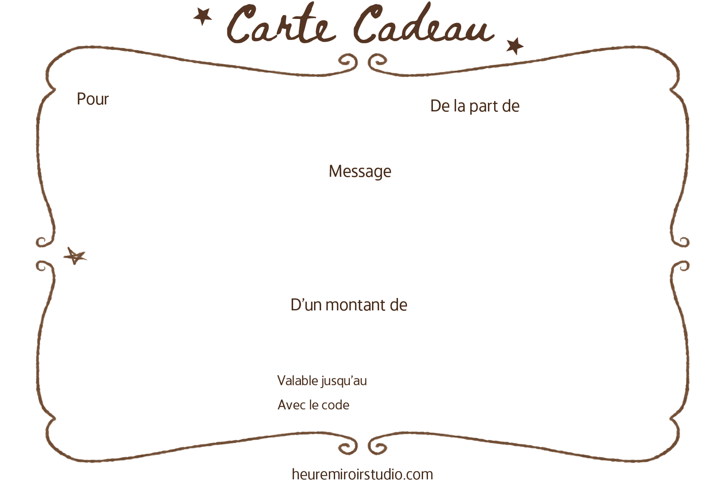 Carte cadeau physique
