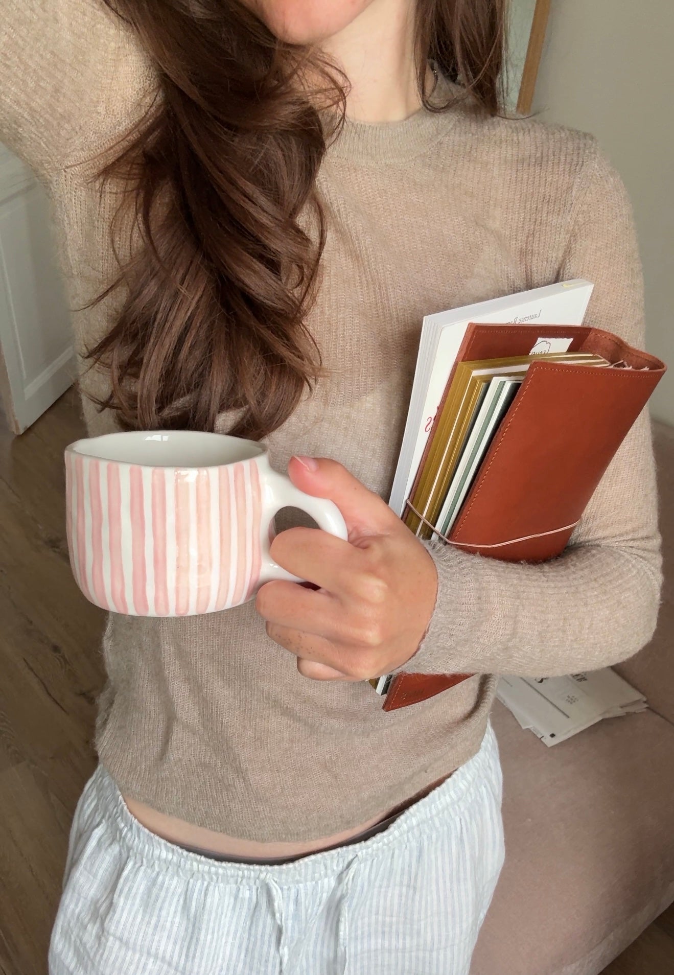 Mug rayures hot pink